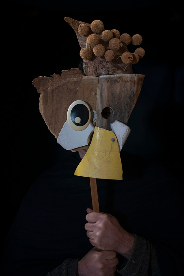An abstracted mask.